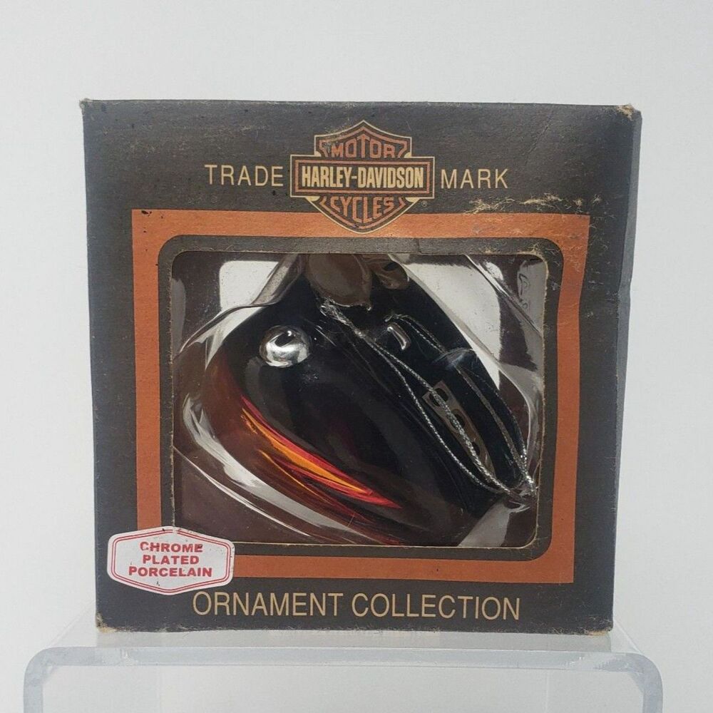 Harley Davidson Ornament Collection 2000 Ceramic Gas Tank Flames Christmas Tree